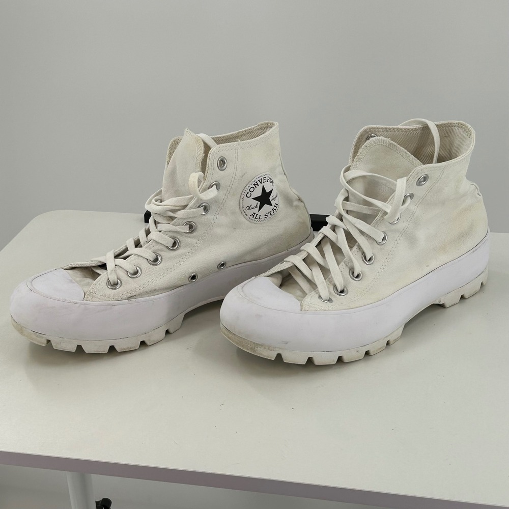Converse Chuck Taylor All Star Lugged High Top White Platform Sneakers 565902C 9